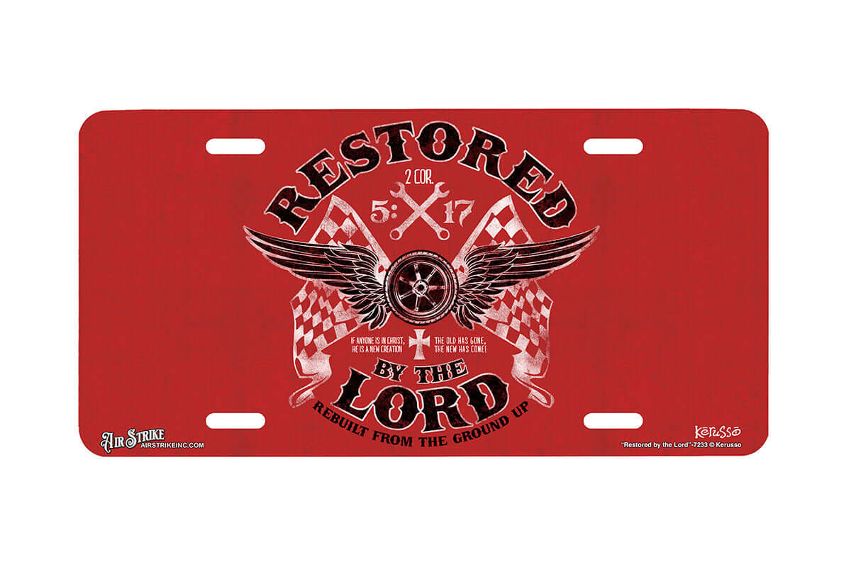 "Restored by the Lord" - Decorative License Plate