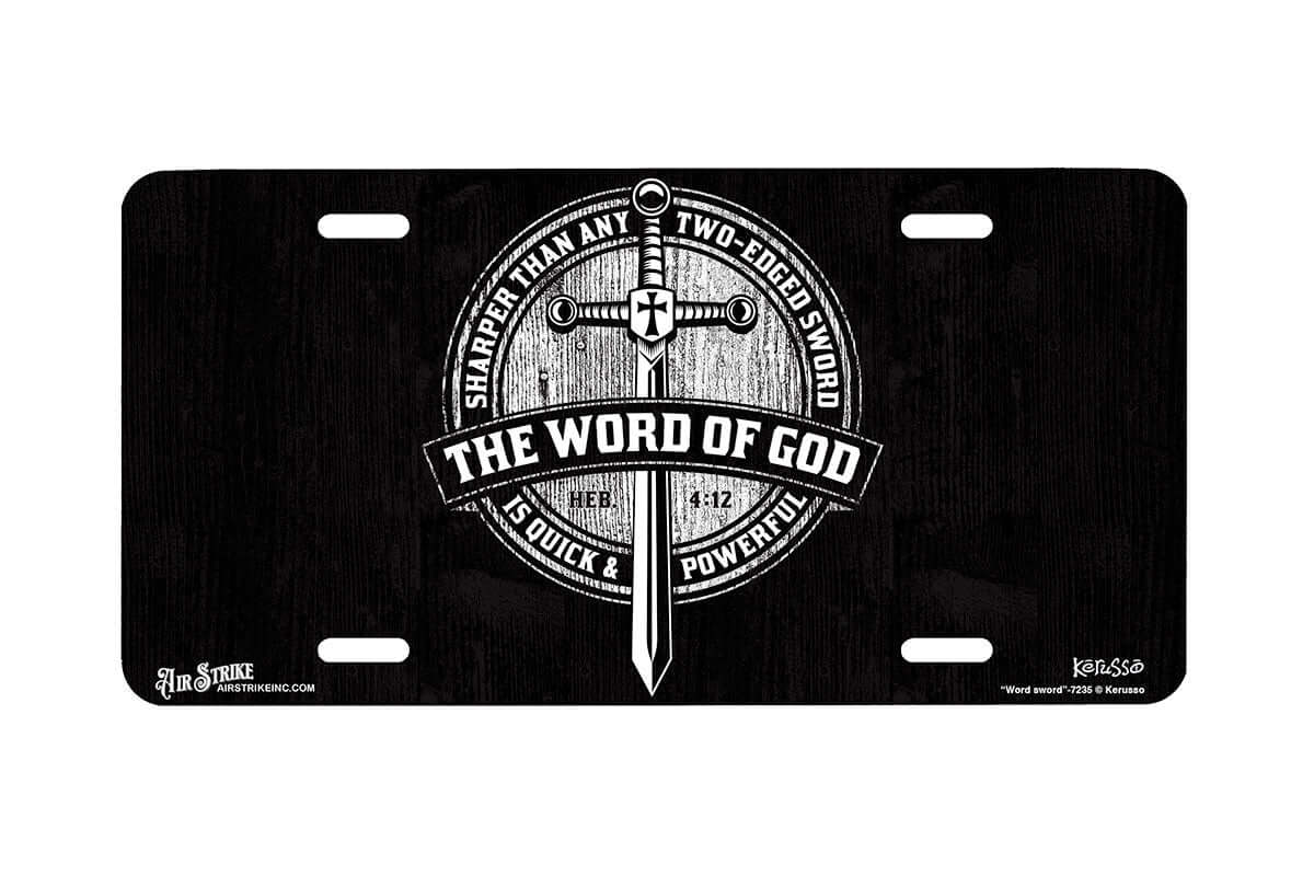 "Word sword" - Decorative License Plate