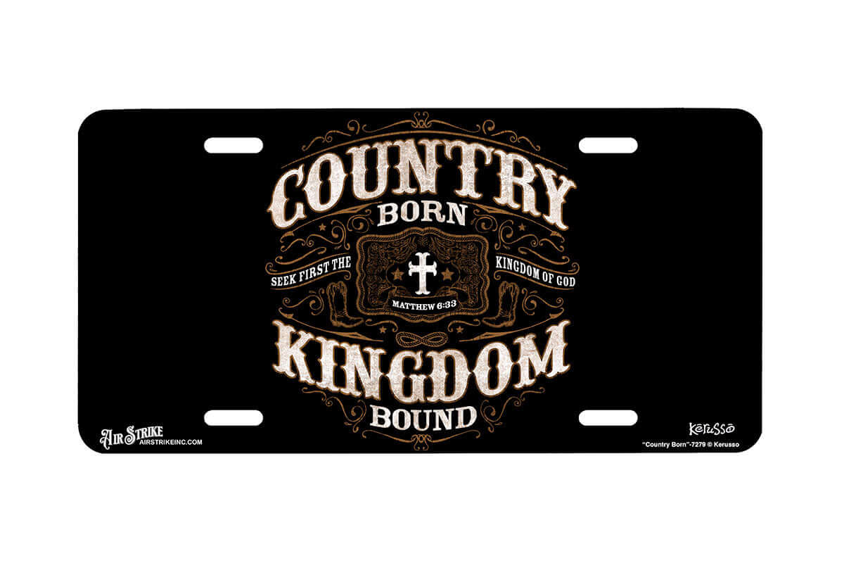 "Country Born" - Decorative License Plate