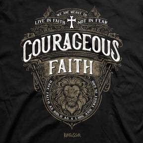 Kerusso Christian T-Shirt Courageous Faith Proverbs 28:1