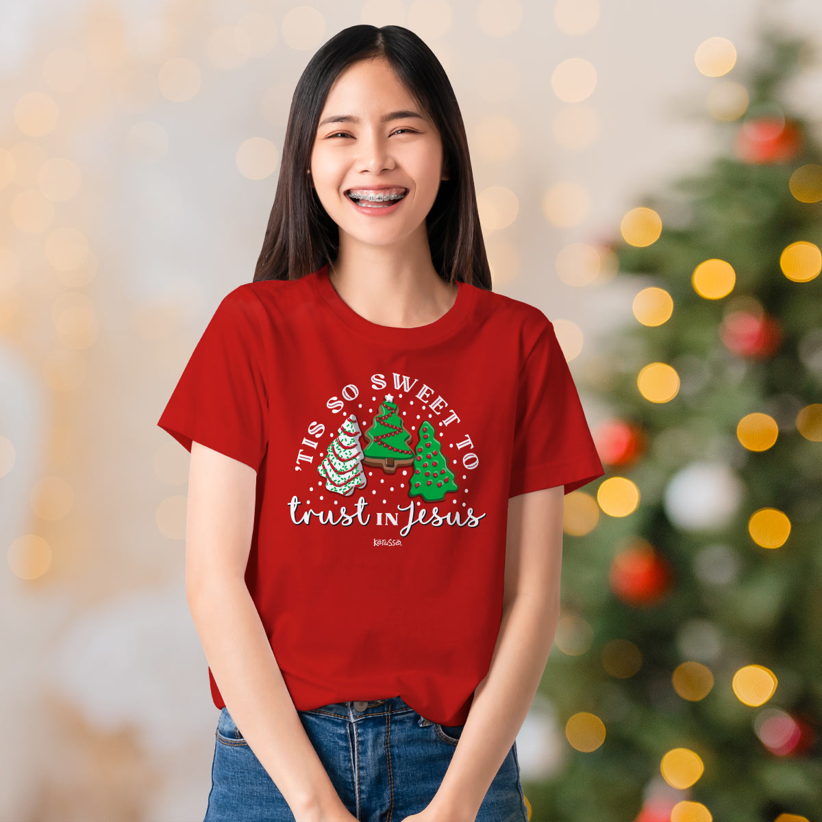 Kerusso Christmas T-Shirt Tis So Sweet To Trust In Jesus