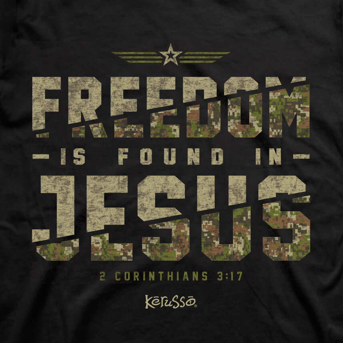 Kerusso Christian T-Shirt Freedom In Jesus 2 Corinthians 3:17