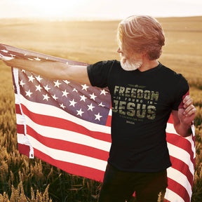 Kerusso Christian T Shirt Freedom In Jesus Male Model