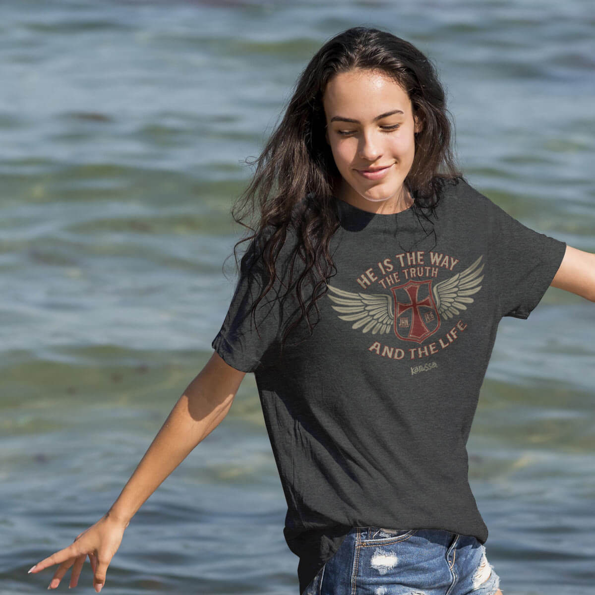 Kerusso Christian T Shirt The Way Wings Female Model