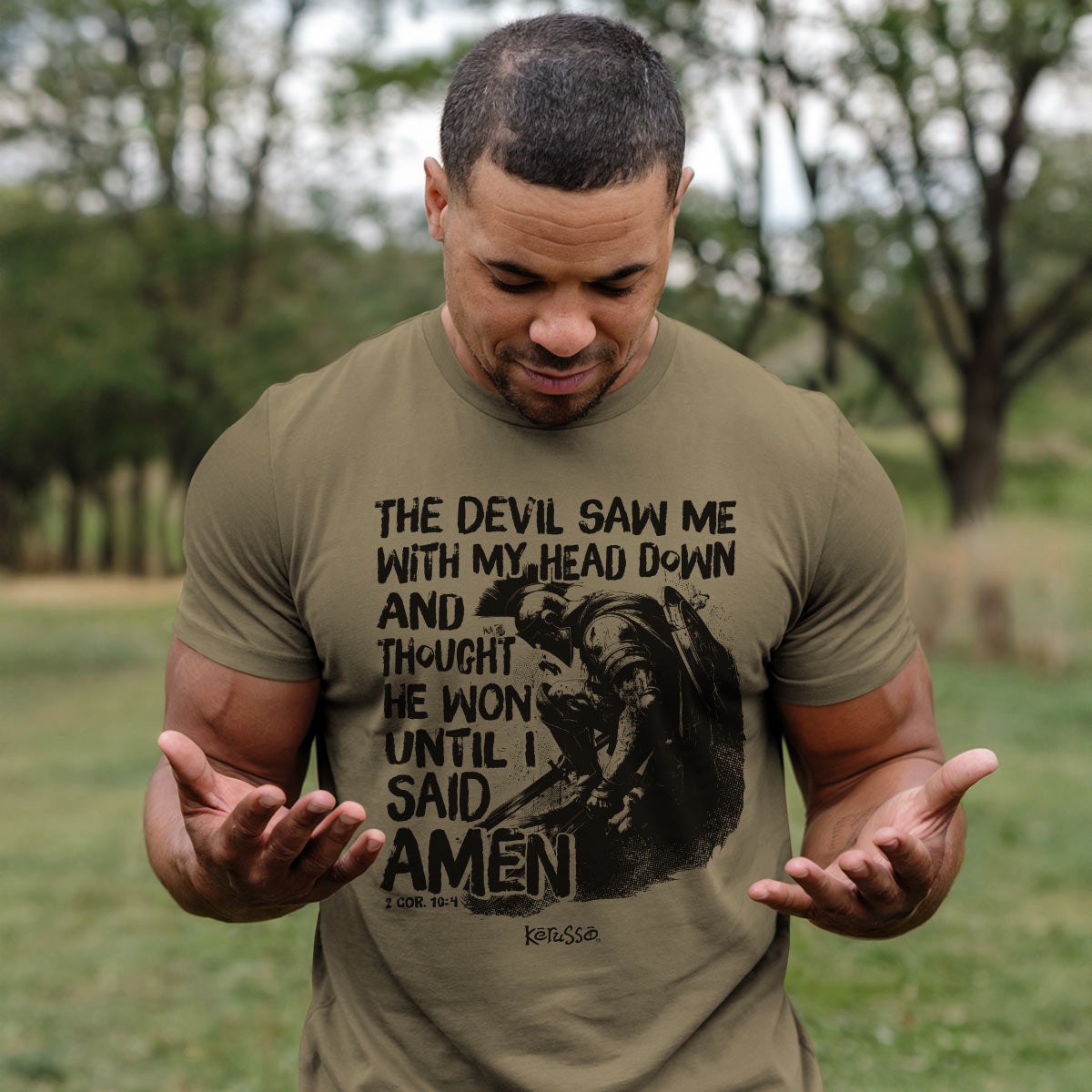 Kerusso Christian T Shirt Amen Male Model