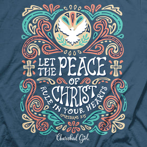 Cherished Girl Womens T-Shirt Peace Of Christ Colossians 3:15