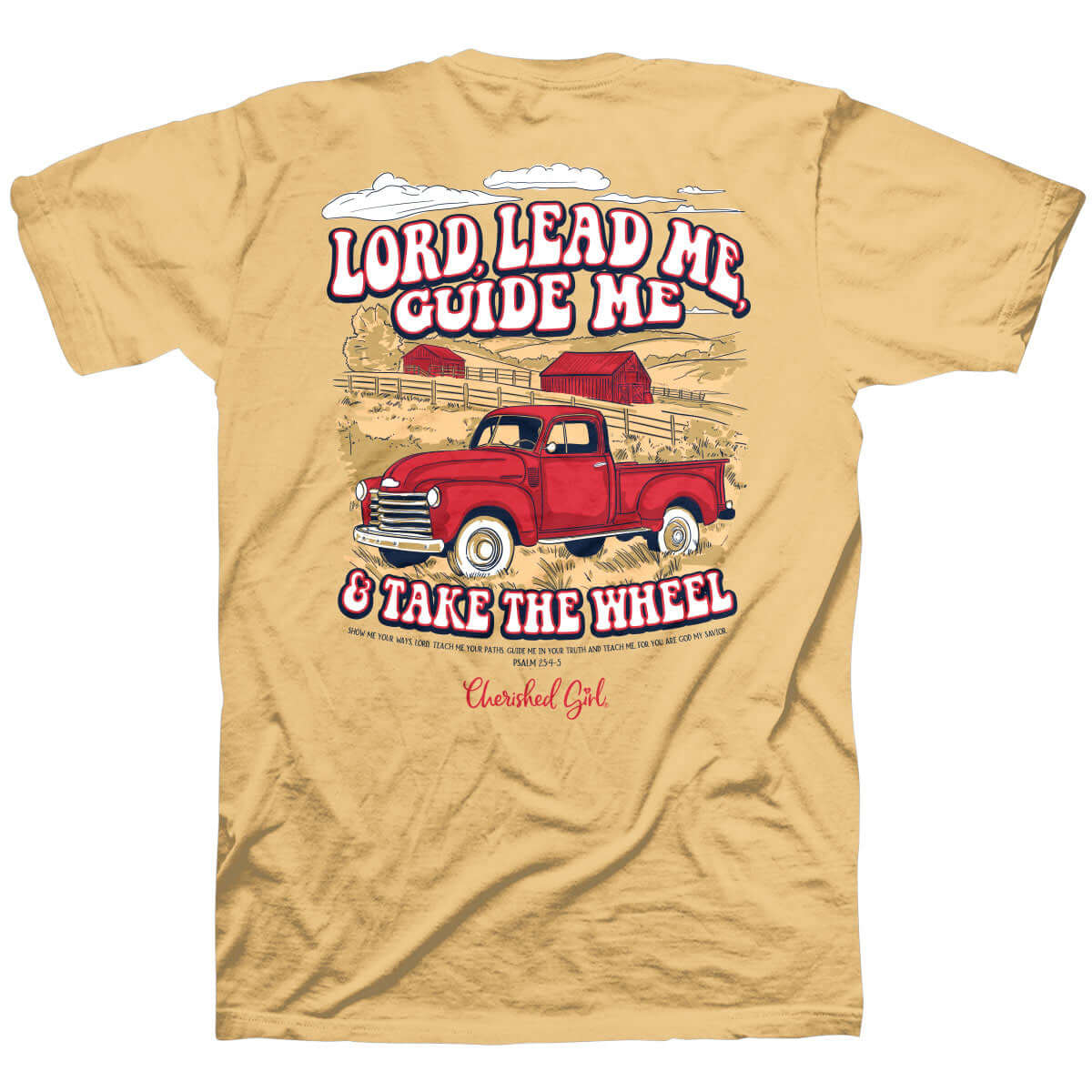 Cherished Girl Womens T Shirt Lead Me Truck Back Mockup