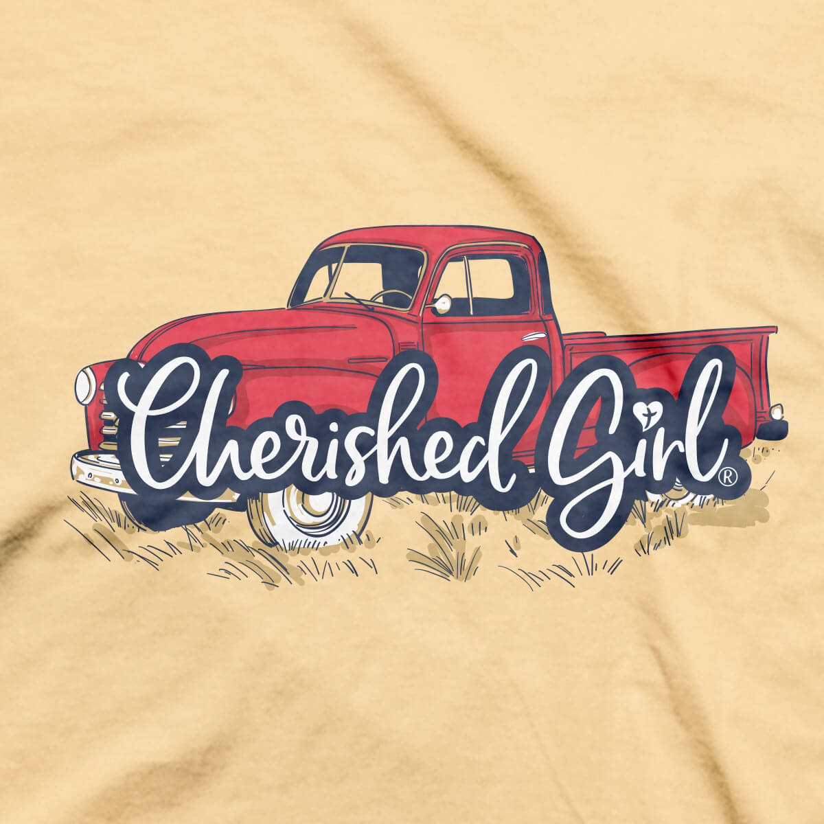 Cherished Girl Womens T Shirt Lead Me Truck Front Closeup