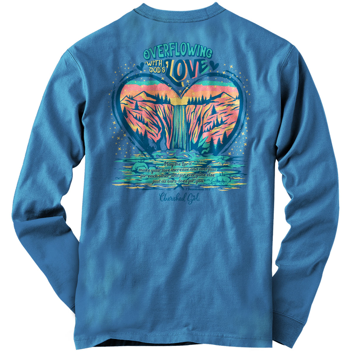 Cherished Girl Womens Long Sleeve T-Shirt Overflowing Love