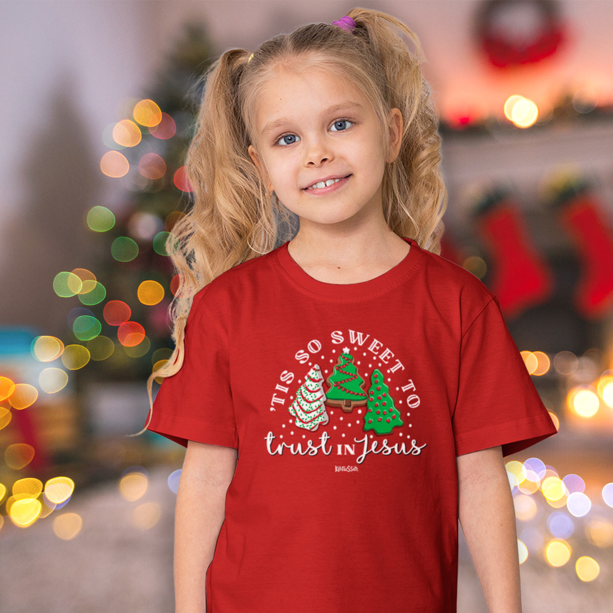 Kerusso Kids Christmas T-Shirt Tis So Sweet To Trust In Jesus