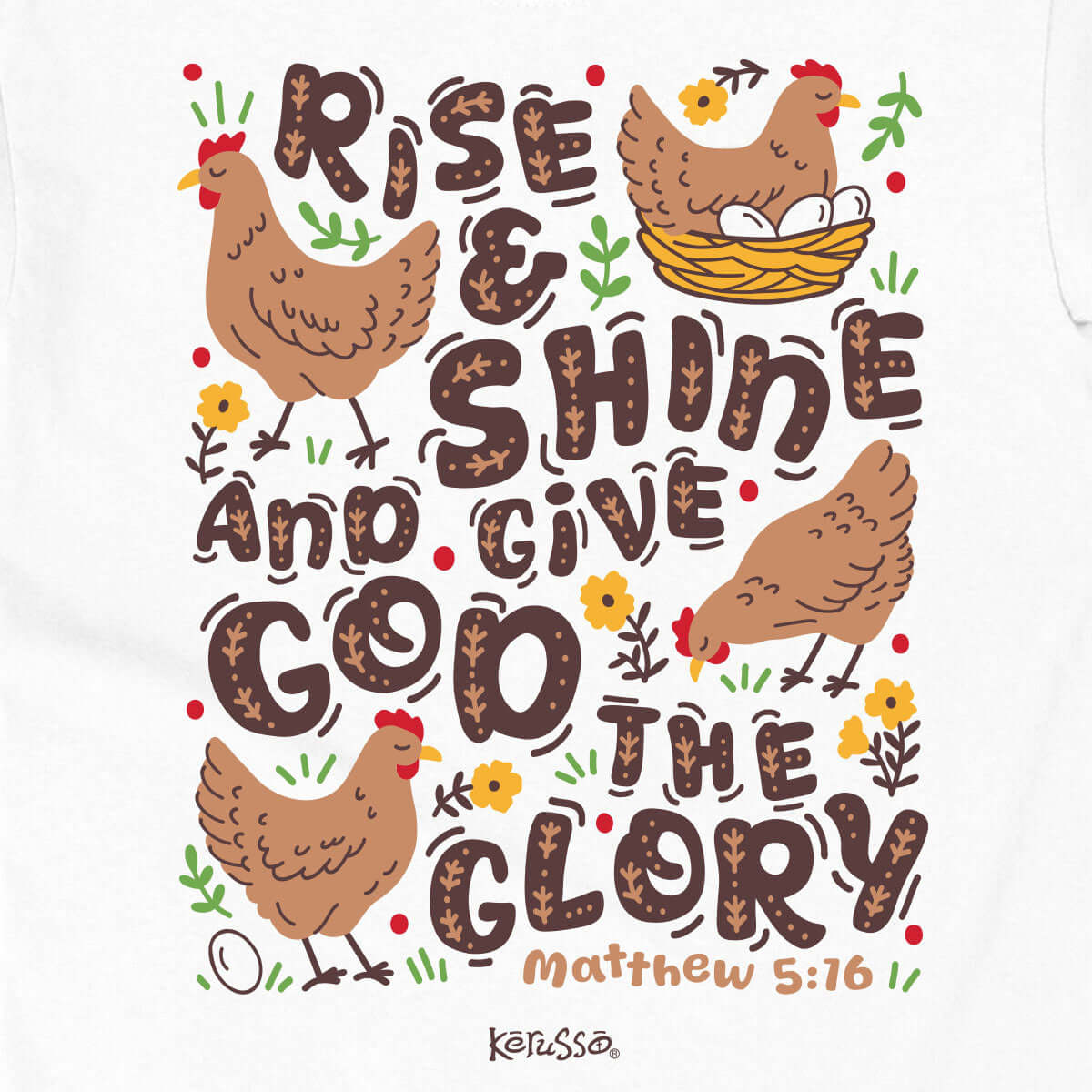 Kerusso Kidz T Shirt Rise And Shine Closeup