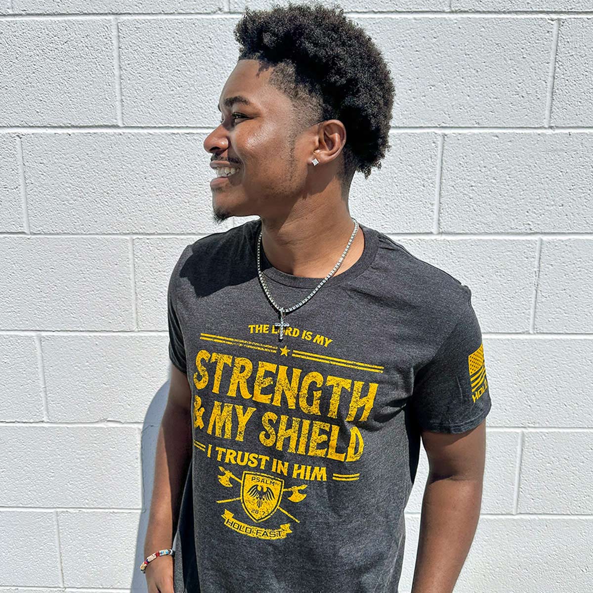 HOLD FAST Mens T-Shirt Strength & Shield