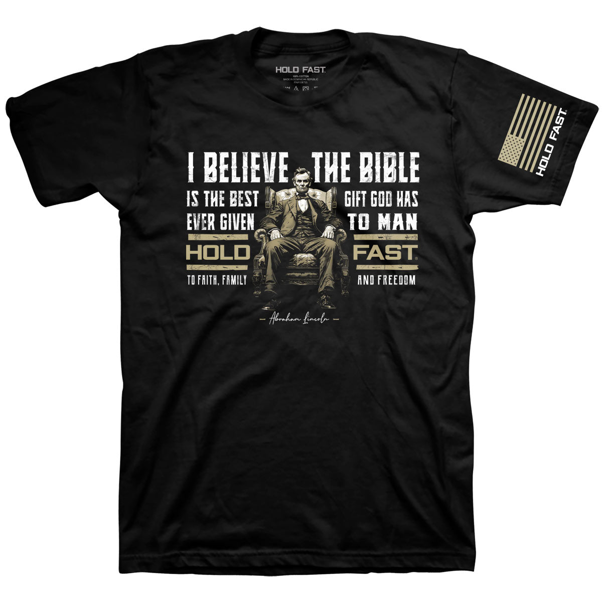 Hold Fast Mens T-Shirt Lincoln Bible