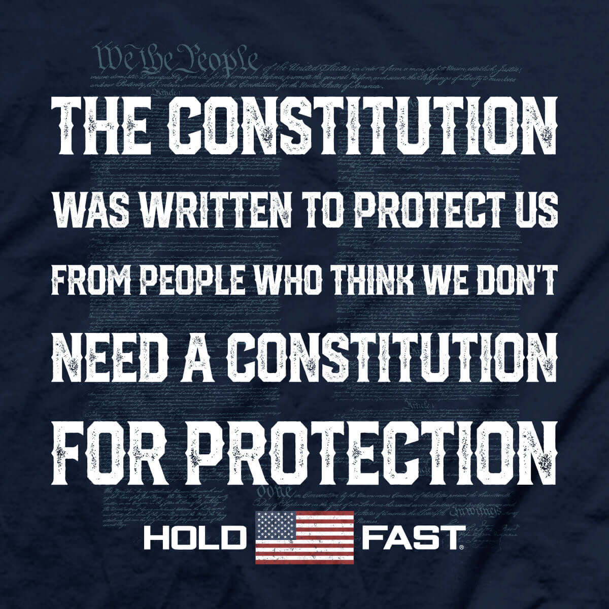 Hold Fast Mens T Shirt Constitution Protection Back Closeup