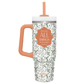 Kerusso 30 oz Stainless Steel Mug With Straw All Things