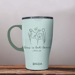 Kerusso 15 oz Stainless Steel Mug With Handle Grow In Grace