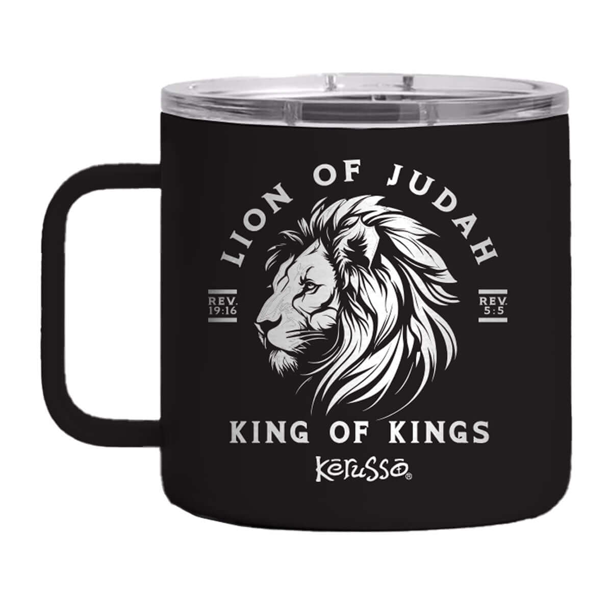 Kerusso 14 oz Stainless Steel Mug With Handle Lion Of Judah