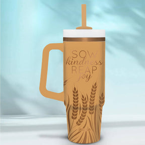 Kerusso 30 oz Stainless Steel Mug With Straw Sow Kindness