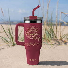 Kerusso 40 oz Stainless Steel Mug With Straw Daughter