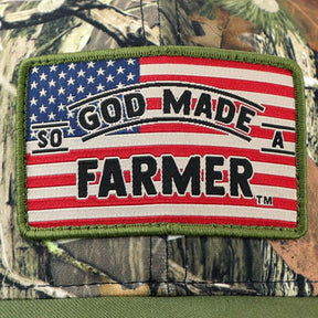 So God Made A Farmer Mens Cap Camo Flag