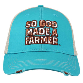 So God Made A Farmer Womens Cap Cowhide Fill