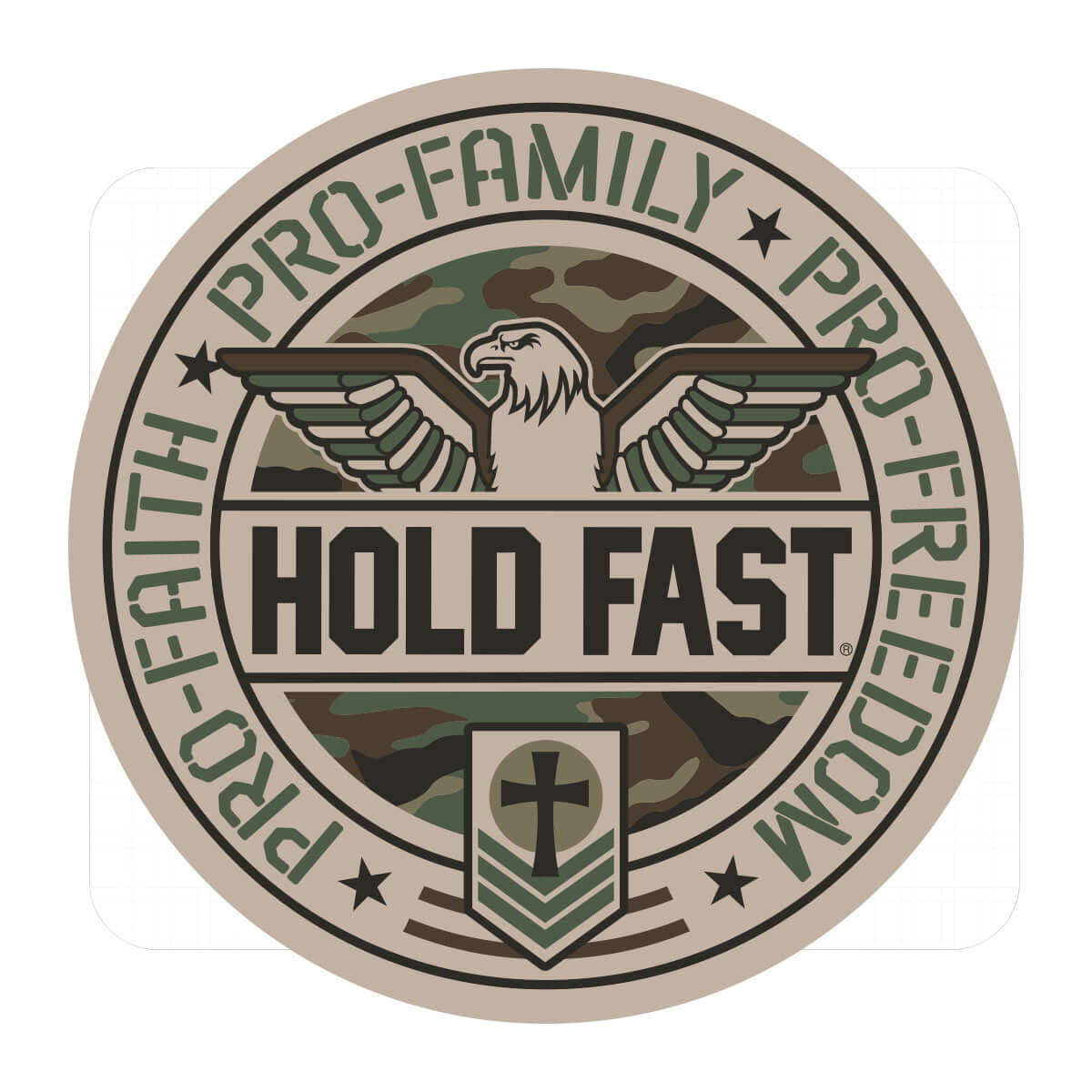 Hold Fast Sticker Pro Faith Family Freedom Mockup