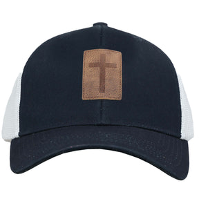 Leather Cross Front Caps Mockup